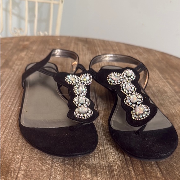 Worthington Shoes - Worthington Black suede sandals with silver accents Women's Size 9.5